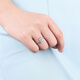 Yuan Shengfu's new PT950 fashionable square imitation diamond platinum ring platinum women's shiny live ring 4.10g