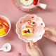迪士尼（Disney）草莓熊儿童陶瓷碗带手柄宝宝辅食餐具粉色少女心陶瓷彩盒水杯花边 草莓熊手柄碗