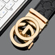 CswnKcsa belt luxury famous men's genuine leather belt round G automatic buckle business casual top layer cowhide belt for boyfriend gun buckle round G pattern ck653 high-end gift box 120cm