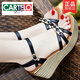 CARTELO genuine leather wedge sandals for women 2026 summer new versatile flat soft sole thick sole high heels women's casual shoes 126 black 37