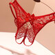 Sexy hollow underwear for women butterfly elements are convenient for dating for men and you lace open-stand thong black