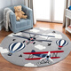 Gudie cartoon cute children's room round carpet living room carpet bedroom bedside thickened hanging basket computer chair pink Barbie rabbit diameter 80CM thickened comfortable machine washable