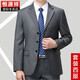 Hengyuanxiang suit men's spring and autumn two-piece business formal wear for middle-aged and elderly dads wool suit jacket men's professional wear 8815 Tibetan blue (three buttons) four seasons style without slit 180/96A recommended 155-165 Jin Jin equals 0.5 kg