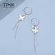 TTMIX platinum earrings for women platinum pt950 tassel butterfly earrings temperament long earrings for girlfriend weight 3.5-3.7g