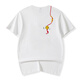 Denon supreme short-sleeved T-shirt for men and women Chinese style brand summer loose national trend lion embroidered cotton top men's T-shirt T694 lion white M