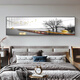 Aohan Modern Light Luxury Martide Painting спальня главная спальня фона фона стены украшения живопись горизонтальная версия Теплая и теплая атмосферная настенная живопись JD12244 Starry Sky 135*35 -сантиметровый фарфоровый фарфор -фарфор -сплав Black Frame