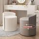 Tingshi master bedroom makeup stool light luxury makeup chair high-end medium-high round stool sitting stool dressing stool bedroom dressing table chair [upgrade rotation] off-white solid color backrest height * seat height * diameter