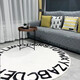 Yusenyi ins Tapis rond pour chambre d'enfant de style nordique 26 lettres anglaises rampant sur des coussins de chaise d'ordinateur prenant des photos tapis décoratif apprendre de vous 80 cm de diamètre
