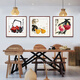 Zi Teng Suixuan Qi Baishi decorative painting new Chinese style living room background wall hanging painting bedroom dining room restaurant ink shrimp mural good luck 50*50cm mahogany color solid wood frame