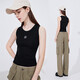
Navigare Italian sailing women's tight vest embroidered base top 3314904502 black L