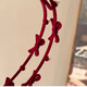 Le Xicong red atmospheric hair accessories pearl bow headband for women 2025 new flocked headband pearl headband hairband red bow pearl headband one pack