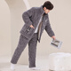 
Modal's new men's autumn and winter three-layer cotton pajamas coral velvet plus velvet thickened flannel home clothes winter suit dark brown M6627 3XL [165-195Jin[Jin equals 0.5 kg]] three-layer thickened