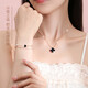 Giverze Luxus Vierblattklee Halskette für Mädchenheizenarmband für chinesisches Valentinstagsgeburtstagsgeschenk für Freundin und Frau Vierblättere Klee Red Achat Halskette Exquisite Geschenkbox