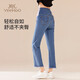 YEEHOO (Yehoo) Pantalon de maternité jeans pantalon à jambes larges minessants à taille droite pour les vêtements de printemps pour les pantalons de neuf points pour femmes L (115-125Jin [Jin est égal à 0,5 kg]))