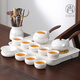 Shangyanfang mutton-fat jade porcelain Kung Fu tea set complete set of high-end home and office ceramic tea tray tea making tools and supplies 3 8-cup drinking version ink set