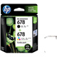 
HP original HP 678 ink cartridge HP1518254845183548CZ107AA printer black color ink cartridge HP 678 dual black set