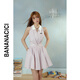 Banana Cici 2024 Summer Nuevo francés Retro Contraste Release Single Sleeveless Camiseta Vestido C242LY695 Vermicelli S