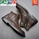 Kartel des Herbstes Retro Martin Boots Herren-High-Top-Lederstiefel der Britenstiefel Top Cowhide Short Stiefel Low-Top Chelsea Boots Brown 41