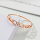 Zhongyi color gold diamond ring 18k rose gold ring interlocking ring au750 ring personalized versatile women's 18k rose gold diamond ring No. 10