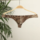 Men's leopard print underwear, men's thong with bulging bag, narrow hem, sexy men's thong, L black