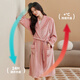 Autumn deer couple's nightgown for women, 5A antibacterial and anti-mite, autumn and winter anti-static warm elastic velvet warm mid-length men's home clothes, lilac (female) L