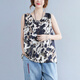 Jiandang Sommer Neues großer Frauen-Marmormuster-Muster Farbe Frisch lässiger Hosenträger Weste T-Shirt BS1424 Marmormuster große Durchschnittsgröße [130-180jin [Jin entspricht 0,5 kg]]