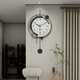 Uhr und Wohnzimmer 2024 Neues leichter Luxusstil moderner und atmosphärischer Wohnzimmereingang High-End-Wand-Uhr mit Glasabdeckung, übergroßes Modell kann 87 cm43 cm 32 cm über 20 Zoll schwingen