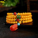 Longyin beeswax bracelet amber bracelet for women and men jade 6mm Pixiu chicken oil yellow multi-circle 108 pieces birthday gift YJ