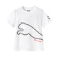 PUMA New children's summer round neck printed short-sleeved T-shirt 353224117204 White 10101 110 cm