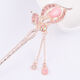 Yanxiang Children's Ancient Style Hairpin Classical Hairpin Palace Retro Hairpin Diamond Tassel Step Shaking Hairpin Hair Accessories Hanfu Pink Twin Flowers