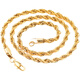 Fat Donglai same style men's 18k gold necklace gold twist chain 18K gold for men and women gold 5mm60cm