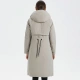 Jieao down jacket women's long windbreaker cotton sense winter coat coat hooded ladies down jacket 7981308 3199#coffee color 175/XL