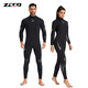 ZCCO new 3mm wetsuit men's one-piece warm surfing wetsuit women's long-sleeved cold-proof snorkeling winter swimsuit black (men's style) L