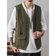 
Didisha Japanese retro work vest men's summer thin loose multi-pocket layered jacket sleeveless vest vest men's trendy B14 work vest [khaki] 3XL