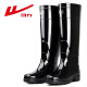 Pull back men's ultra-high boots adult rain boots rubber shoes overshoes waterproof shoes water boots 88I99 ultra-high 41