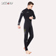 ZCCO's new 3mm wetsuit for men, one-piece warm surfing wetsuit, women's long-sleeved cold-proof snorkeling winter swimsuit, men's blue and black 4XL