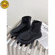 
G.DUCKKIDS girls' short boots autumn and winter 2024 new leather-town children's Martin boots British boys' leather boots plus fleece baby boots Black single [Safety one] Size 21, inner length is about 14c