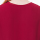 
VOA silk georgette V-neck puff sleeve black ear pleated double-layer asymmetric hem loose T-shirt BE673 Huanxi Sha - burgundy (H38) XL