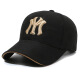 2024 New Embroidered Hat Unisex Korean Version Trendy Fashion Peaked Cap Hard Top Stylish Trendy Brand Baseball Cap Black Silver Lettering