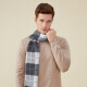 
FREESCOPE wool scarf autumn and winter plaid warm scarf men's high-end neck cover women's versatile neck protection thick shawl blend 6198 meters camel one size (180*30cm)