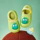 Happy Mary Children's Cotton Slippers Girls Winter 2023 New Infant Home Indoor Waterproof Baby Slippers Girls Bag Heel Fruit Green Inner Length 14cm Suitable for Feet Length 14cm