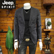JEEP SPIRIT European Station Men's Wear 2025 Spring and Autumn European Station New Men's Trendy Suit Korean Jacket Black New Product Black Double-breasted Suit Men/Men's Suit/Female 2XL Recommended 150-170Jin Jin is equal to 0.5 kg