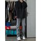 7 hochwertige Rauchgrau Jeans Herbst und Winter Neue American Lose Casual Trendy Workwear Straight-Flare Long Hosen XSHFS-S217 Gray L.