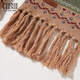 Teenie Weenie Bear Women's Simple Letter Scarf Women's Autumn and Winter Retro Contrast Color Fashion Tassel Scarf Khaki FRE