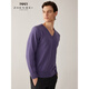 Zhenbei [Maschinengewässerer Kaschmirpullover] V-Ausschnitt mit langärmeligen Pure Cashmere Herbst und Winter warmer gestrickter Pullover 841 Light Amethyst M (110)