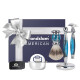 Goringslan doppelseitig Blade Rasierbehandlungshandbuch Rasierer Set Geschenkbox Geburtstagsgeschenk Souvenir 10971 Holzkornfarbe/7 Stück Set mit 20 Klingen