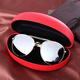 Ruhestand Zisiz Gläsern Aufbewahrung Box Großer Sonnenbrille Sonnenbrille Schachtel Männer und Frauen Sonnenbrillen Box Myopia Gläser Box Anti-Druck-Eisen-Box Schwarz [Sonnenbrille groß]