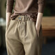 Lino de algodón Zimu Otoño e Invierno, cintura elástica versátil Long Velvet pantalones casuales engrosados ​​1392 Khaki 3xl (recomendado 140-150 Jin [Jin iguala 0.5 kg])