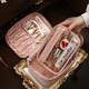 ToMill Cosmetic Bag Women's Large Capacity Skin Care Product Storage Bag Business Travel Toiletries Bag Velvet Portable Cosmetics Storage Bag Velvet Weaver-Pink + TPU Transparent Bag