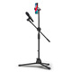 Budi microphone microphone cantilever floor-standing bracket metal shelf tripod professional folding portable mobile phone live broadcast artifact children's stage karaoke stand floor-standing single-camera live broadcast